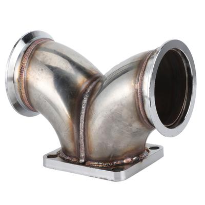 VBand Dual Inlet Y Elbow Adapter 3in for V6 V8 Engine T4 Turbocharger Twin Scroll Flange
