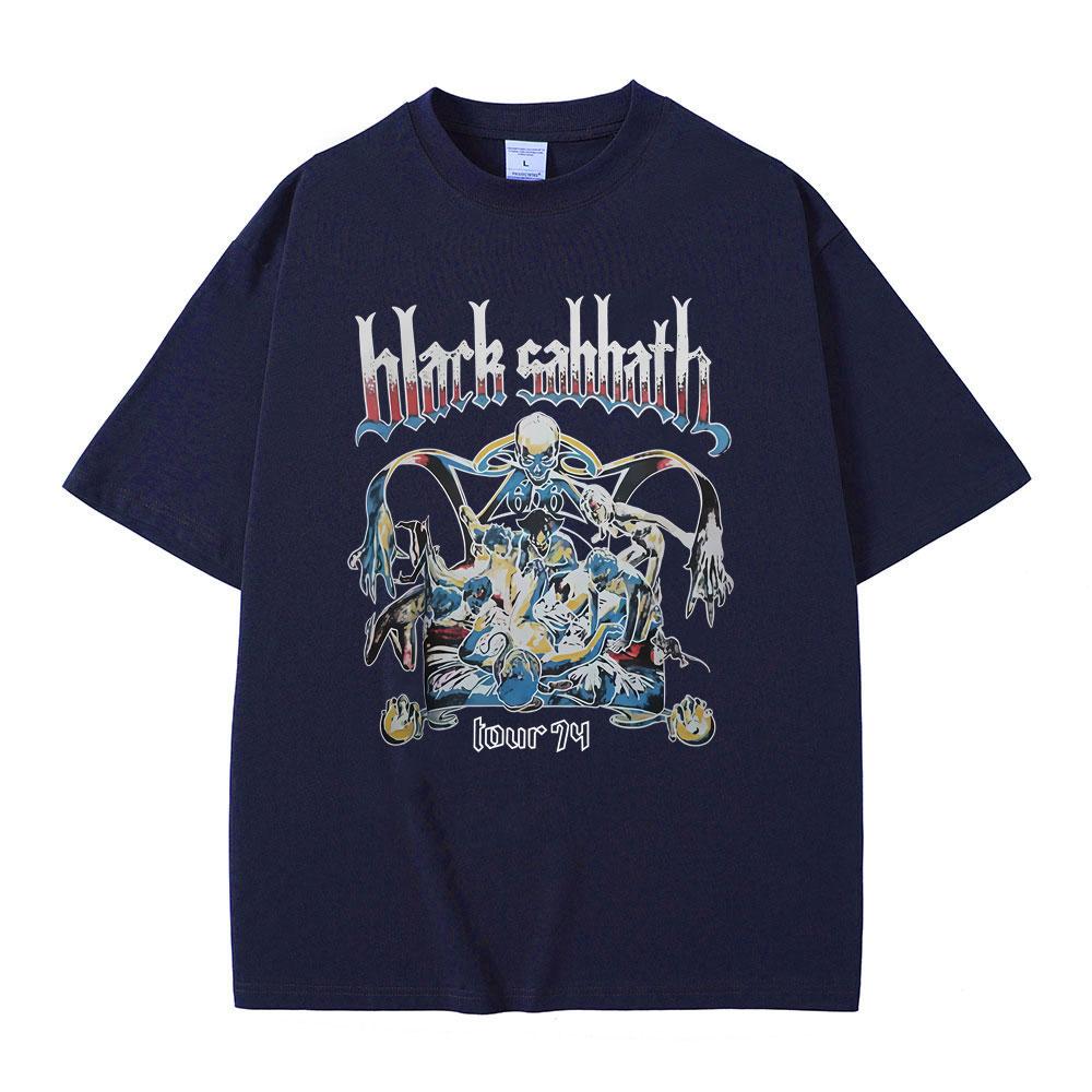 

Heavy Metal Rock Band Black Sabbath Tour 1974 Tshirt Ozzy Osbourne Skeleton Graphic T Shirt Unisex Women Vintage Oversized Tshirt 4XL