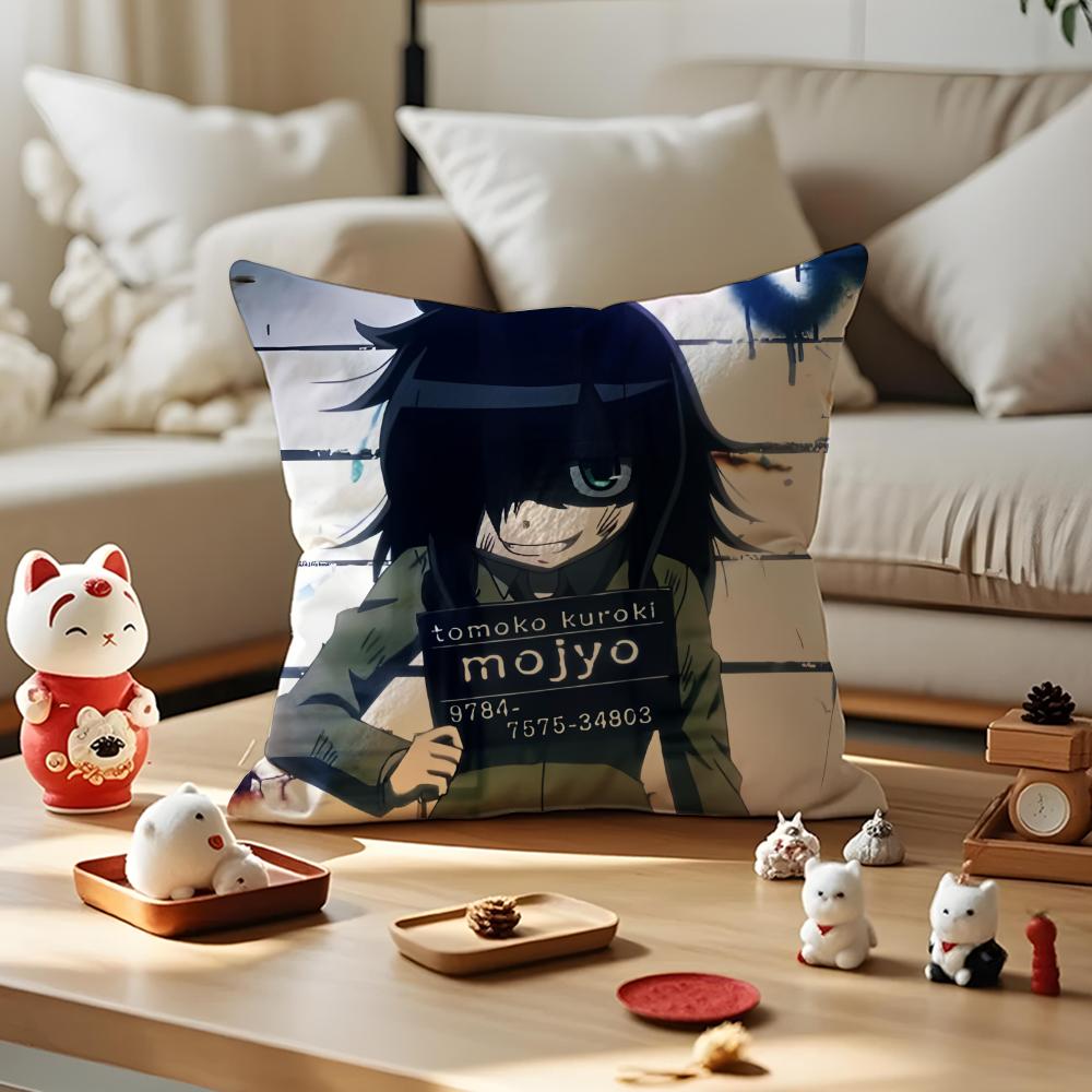 K-Kuroki T-Tomoko Pillow Case Anti-dustmite Pillowcase Invisible Zipper Silky Short Plush Sofa Cushion Cover