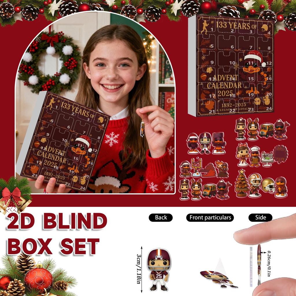 2D Adventní kalendář obsahuje 24 adventních kalendářů, odpočítávací kalendář a překvapivé sběratelské předměty.