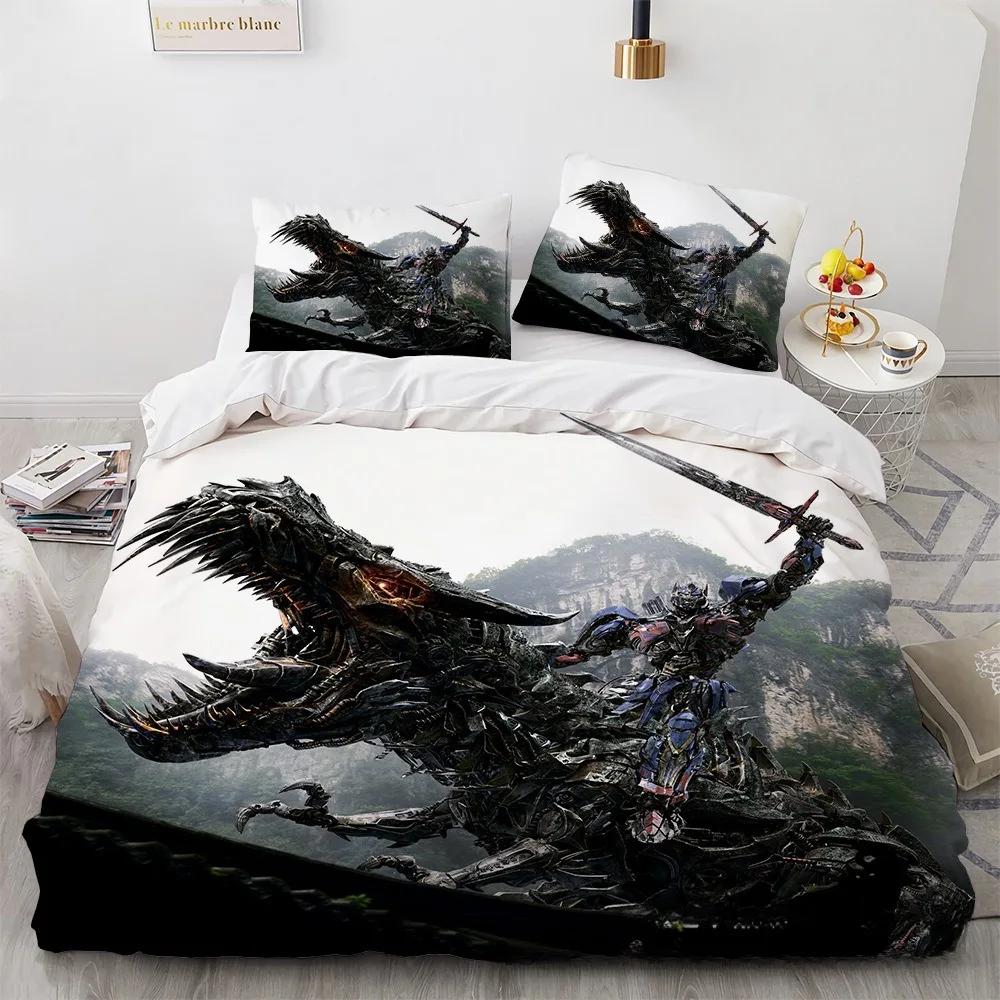 Popular Duvet CoverTransformers Theme , Microfibre Bedding Sets, with Zip Room Decor for Teenagers Adult Duvet Cover 3-Piece