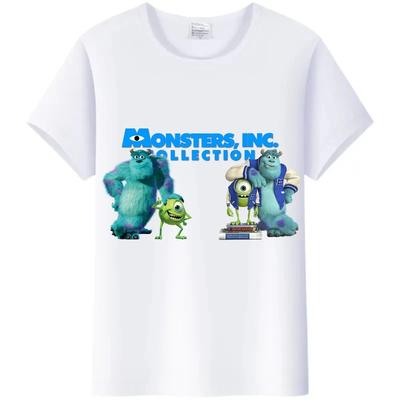 Kawaii Unisex Monsters, Inc. T-Shirt White TShirt Short Sleeve Tops James -P- Sullivan Funny Mr.Q Graphic Tees