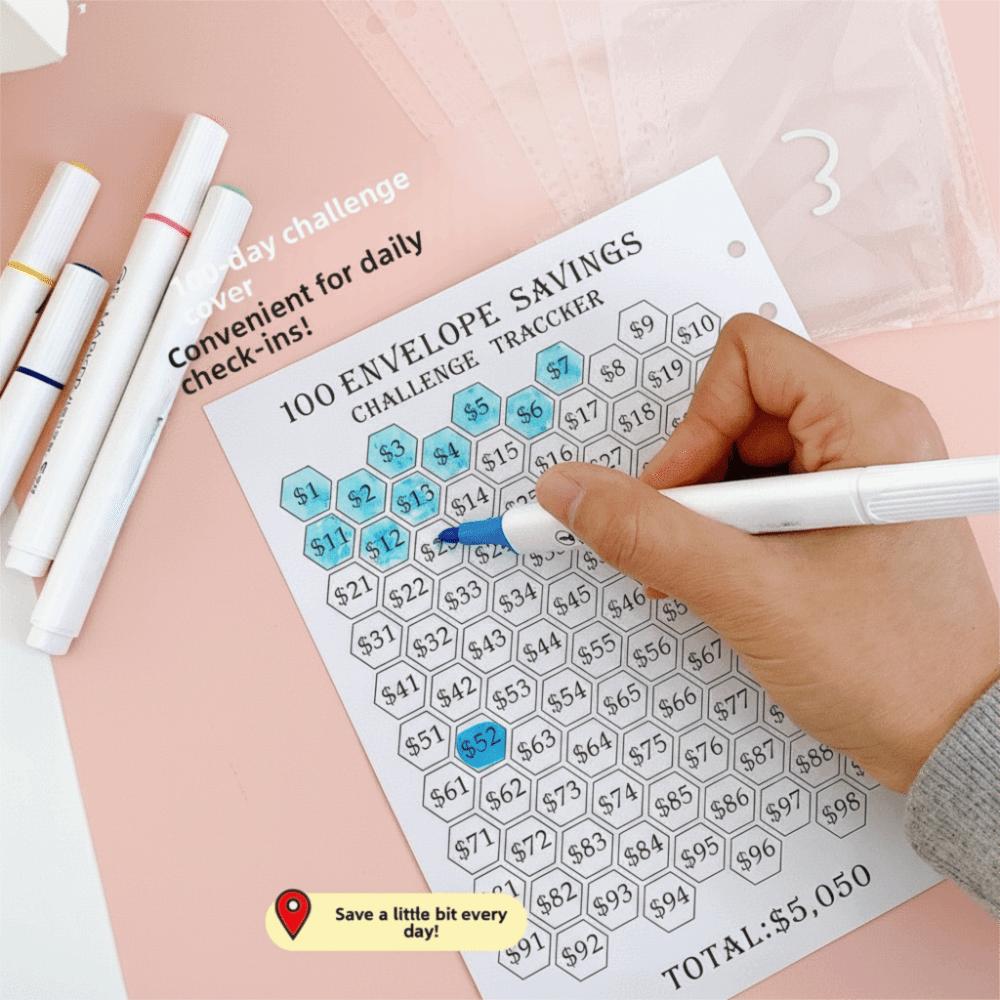 Money Saving 100 Envelope Savings Challenge Financial Management A5 Budget Binders Set  Unisex