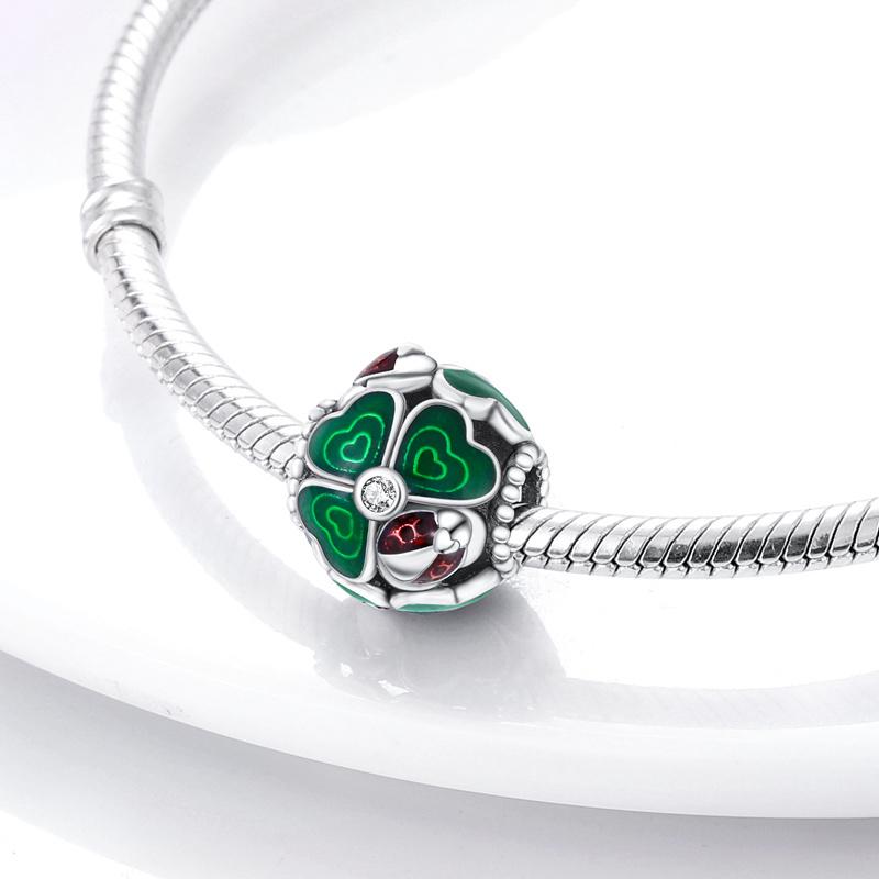 925 Sterling Silver Green Butterfly Flower Dragonfly Fit Woman's Enamel Charms Pendants Jewely Making Gifts