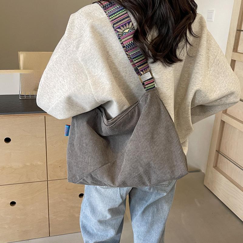 

Сумка через плечо большой емкости в стиле ретро, ​​пригородная парусиновая сумка на плечо