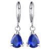 Cercei lungi Fashion pentru Femei, Albastru Alb, Forma de Picătură de Apă, Cristal Strălucitor, Zirconiu, Metal, pentru Petrecere