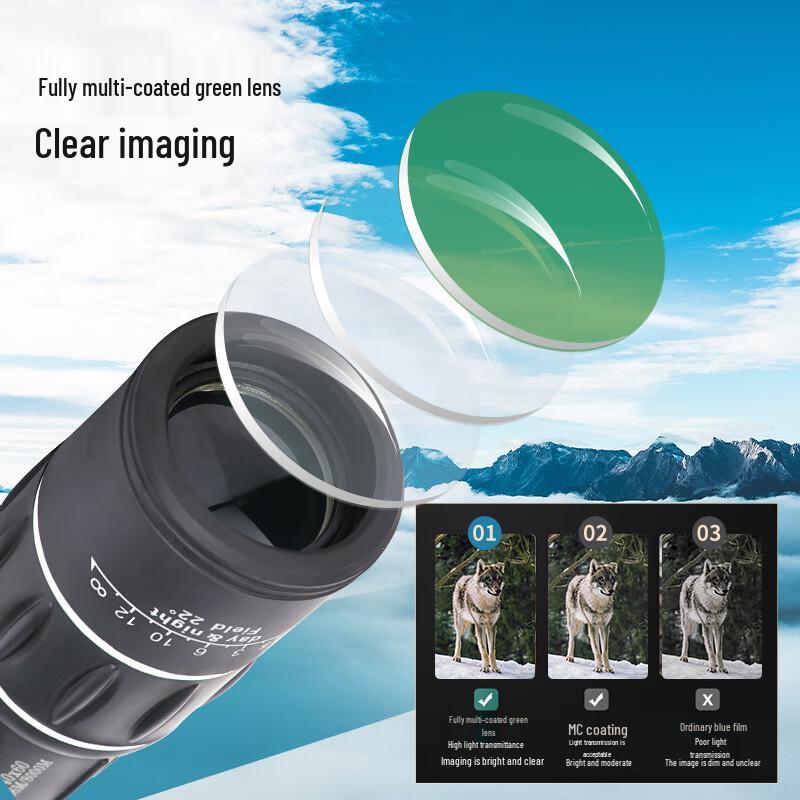 Kunguag 16x52 High-Power Low Light Monocular Telescope