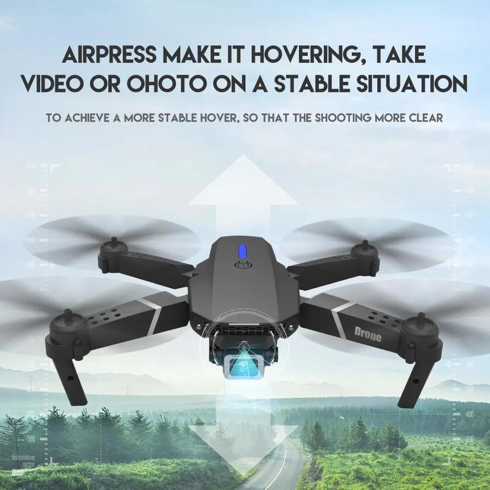 2025 E88Pro RC Drone 4K 1080P Wide Angle HD Camera Foldable Helicopter WIFI FPV Height Hold Gift Toy