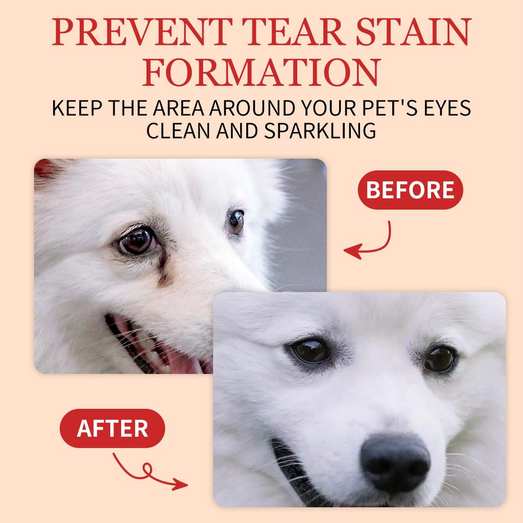 Pet Tear Stain Remover Balm + Brush - Natural Gentle Non-Irritating, Reduces Marks Prevents Pigmentation Keep Dry for Cats Dogs