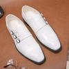Fashion 2024 New White Monk Shoes Leather Loafers Men Dress Shoes Slip On Breathable Driving Shoes Multi Color Penny Moccasins Shoes Men