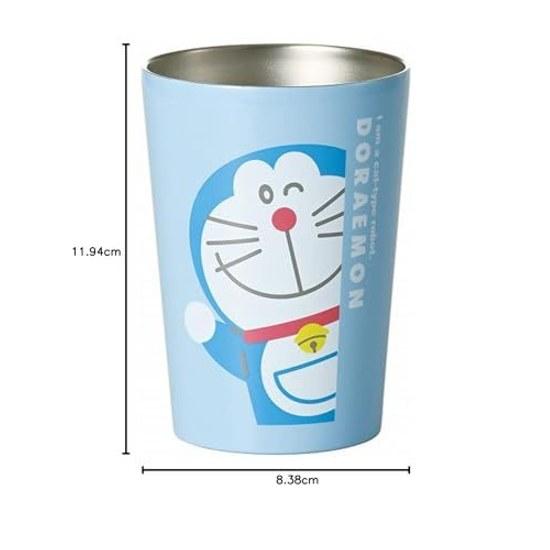 Doraemon vacuum insulated double wall stainless steel tumbler cup M blue capacity approximately 400ml diameter 8.5height 12cm tableware thermal cold