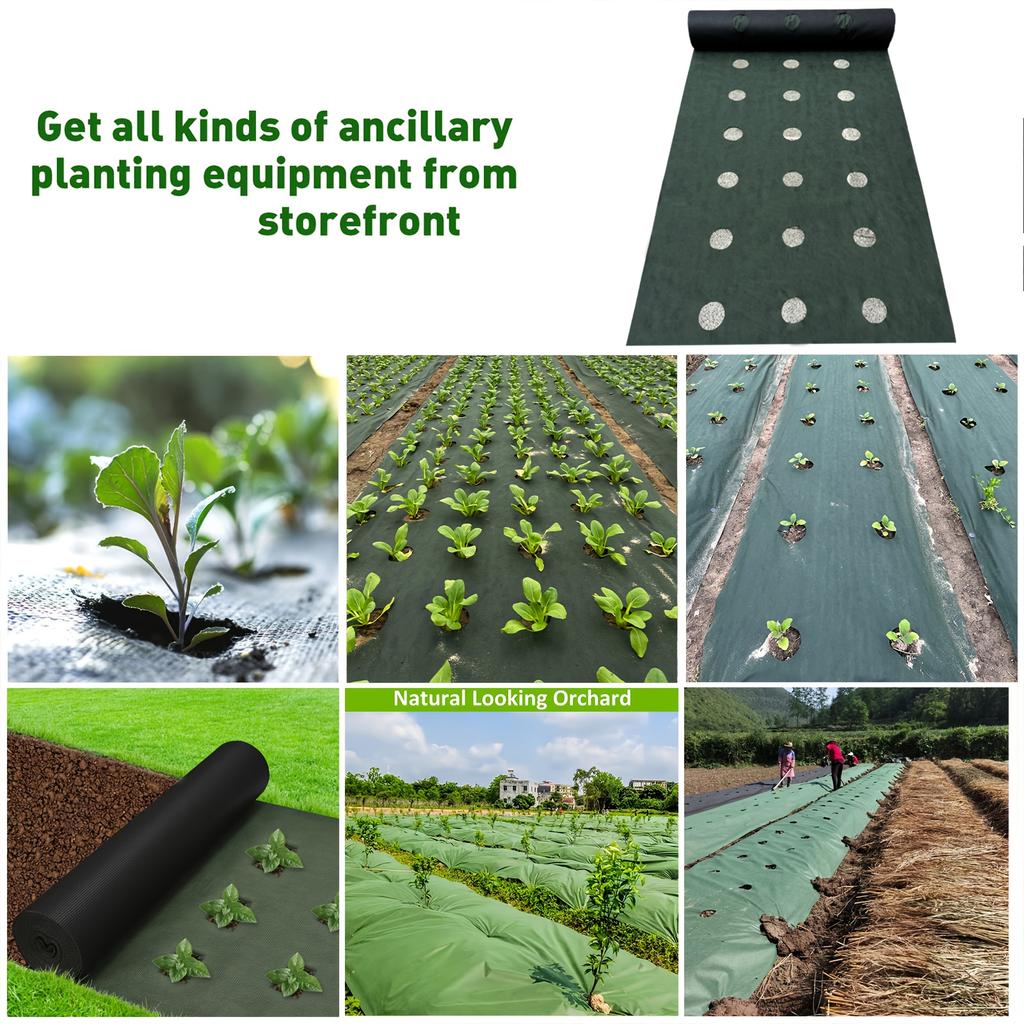 Tejido Perforado Resistente para Barrera de Malezas Ideal para Jardín, Huerto, Frutal y Patio - Suprime las Malezas, Transpirable, Permeable al Agua