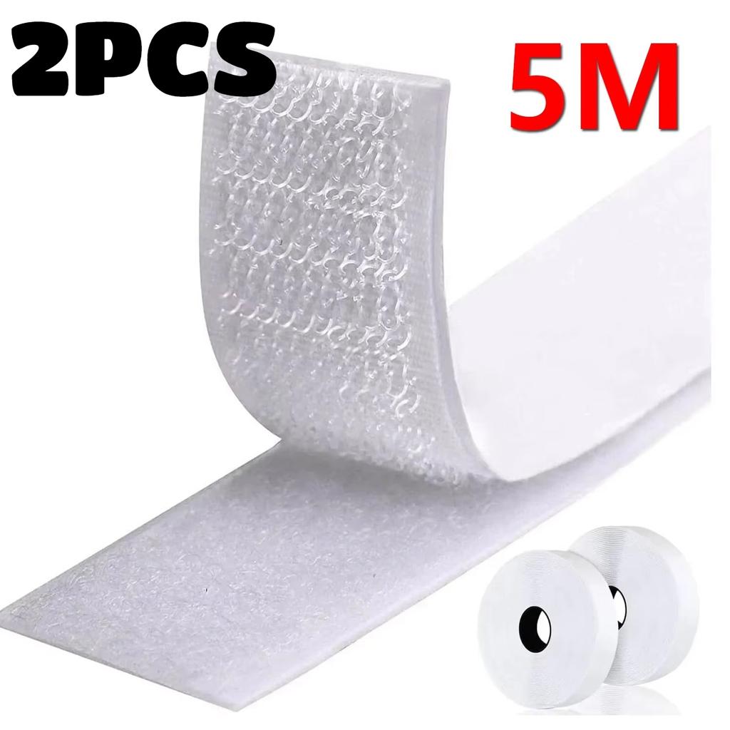 2/5M Selbstklebendes Klettband mit Klebestreifen für DIY Kleidung Tasche Basteln Selbstklebender Klettverschluss Starker Klebeaufkleber