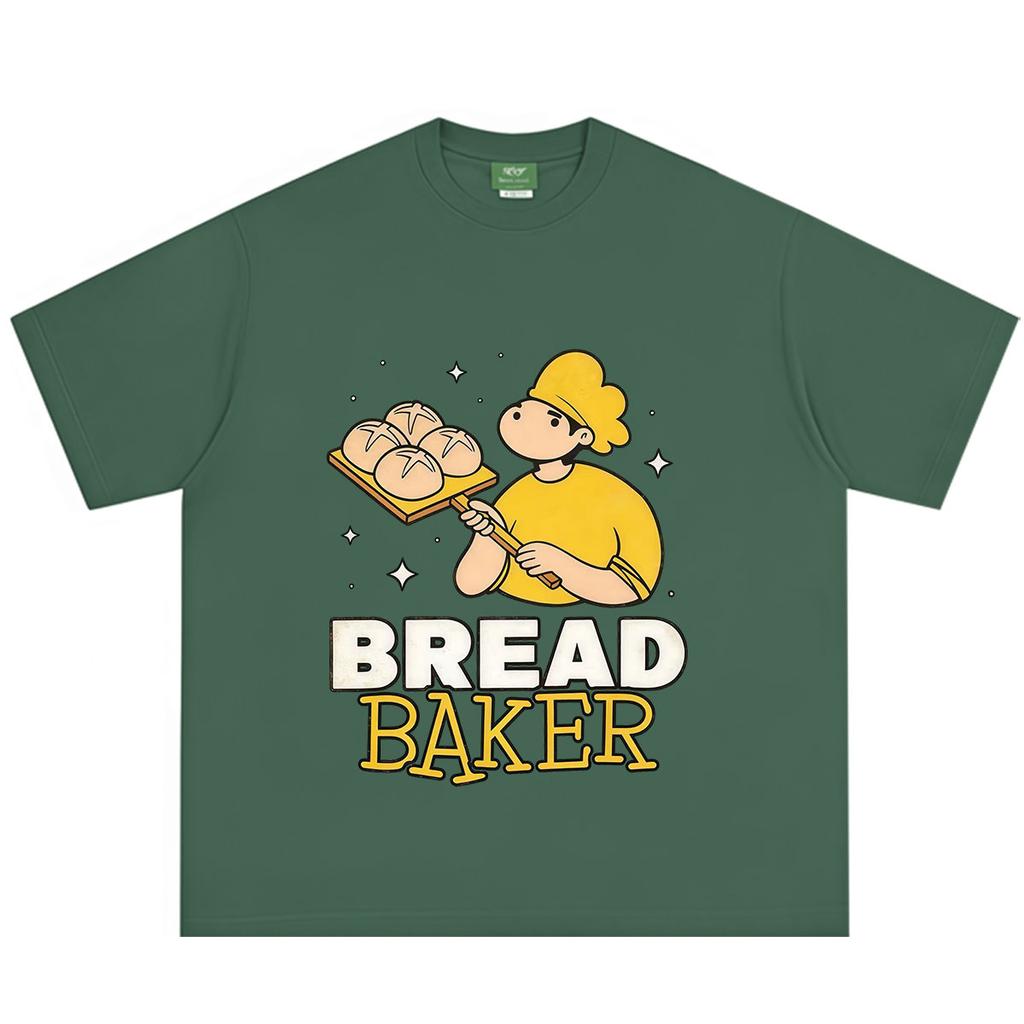 Cartoon Bread Baker Funny Food Meme Tshirt Unisex Unisex Harajuku T Shirt Summer Shortsleeved Cotton Fashion Loose Tshirts Tops