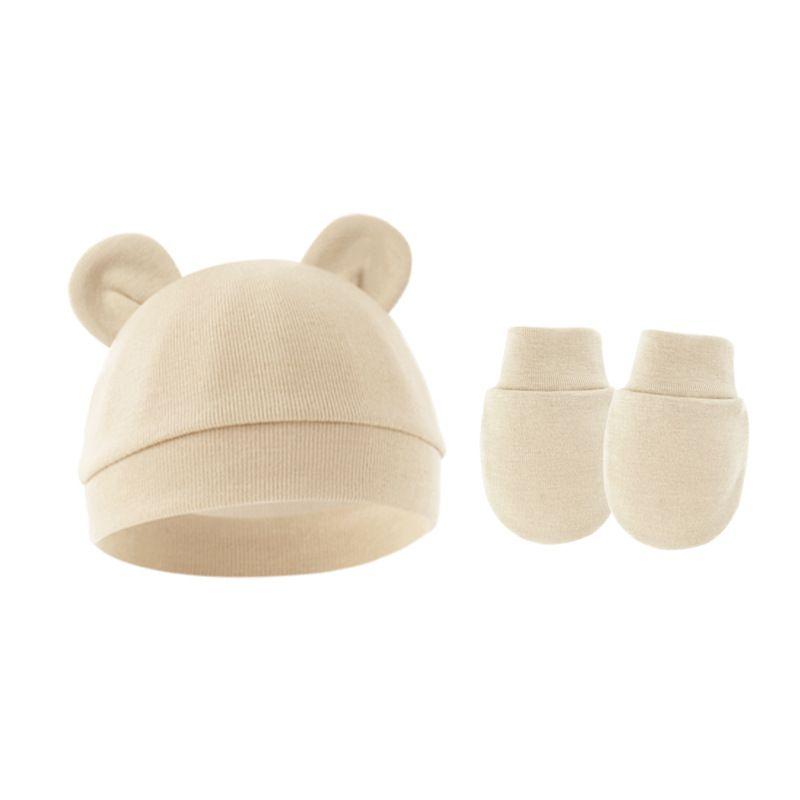Conjunto de Chapéu e Luvas para Bebê Menina Algodão Gorro para Recém-nascidos Acessórios para Meninas Touca para Bebê Touca para Crianças Pequenas e Bebês Presente para Recém-nascidos