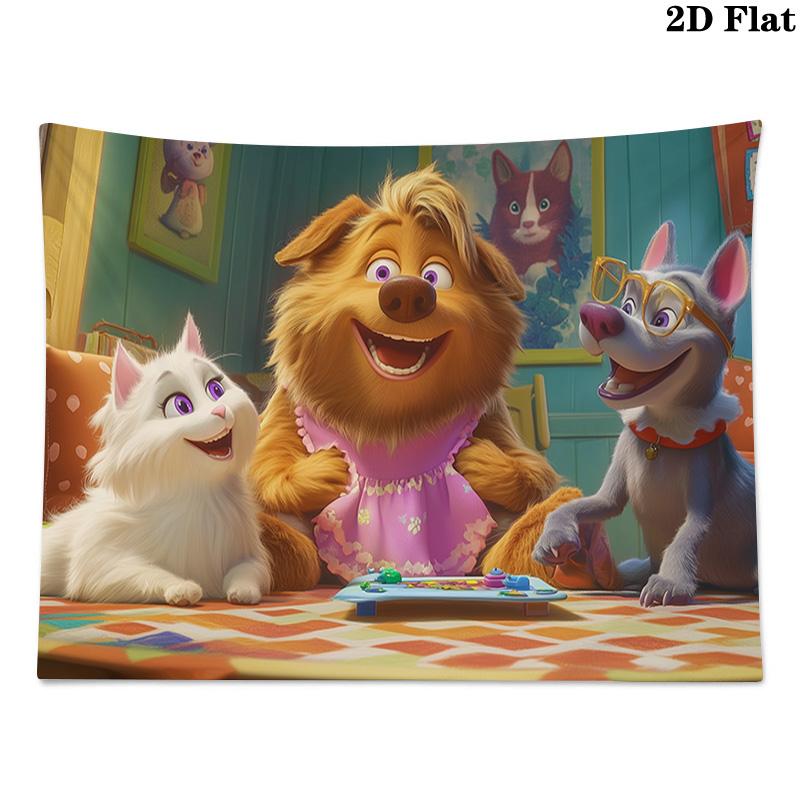 Cartoon cat and dog Pattern Home Decor Tapestry, Wall Hanging, Decorative RV Wall Cloth.MGT0918341