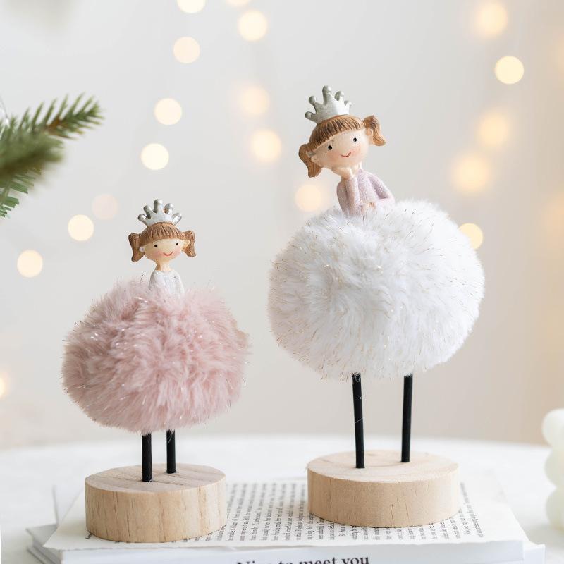 Christmas Plush Angel Girl Pendant Christmas Angel Decoration Desktop Ornament White Pink Angel Pendant New Year 2025