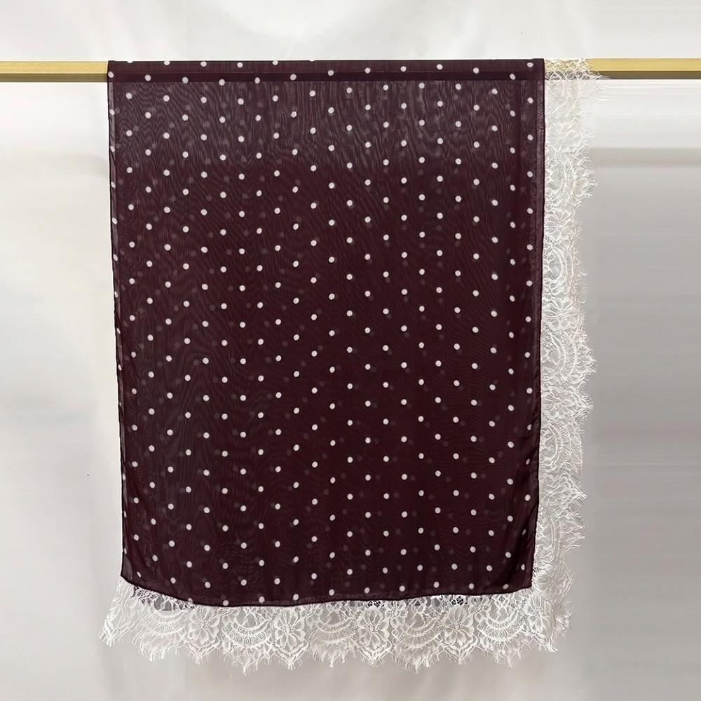 Modal Turban Head Scarf Polka Dot Print Long Turban Scarf Fashion Muslim Hijab Scarf Women Ramadan