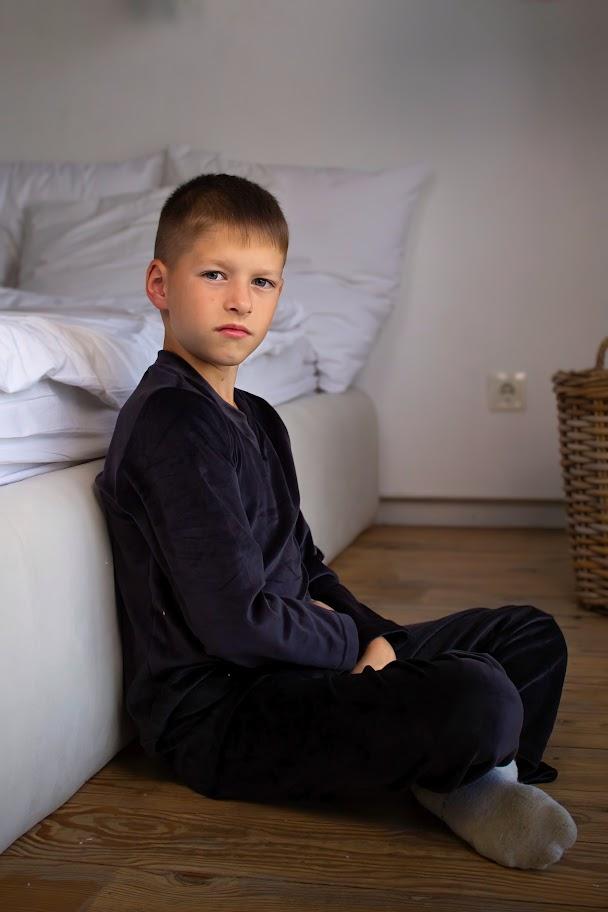 Pyjamas – Plüsch-Velours-Set für Teenager-Jungen, Warmer Winterkomfort, Winter, 6412-030 HC