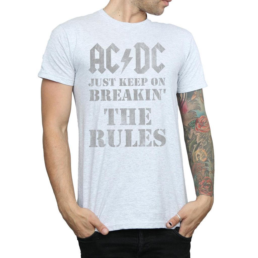 AC/DC Mens Just Keep On Breaking The Rules T-Shirt