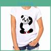 Stylische Damen T-Shirt Tops mit entzückendem Panda-Print für den sommerlichen Freizeitlook