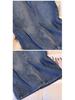 2024 Summer High-Waist Retro Denim Midi Skirt with Slit