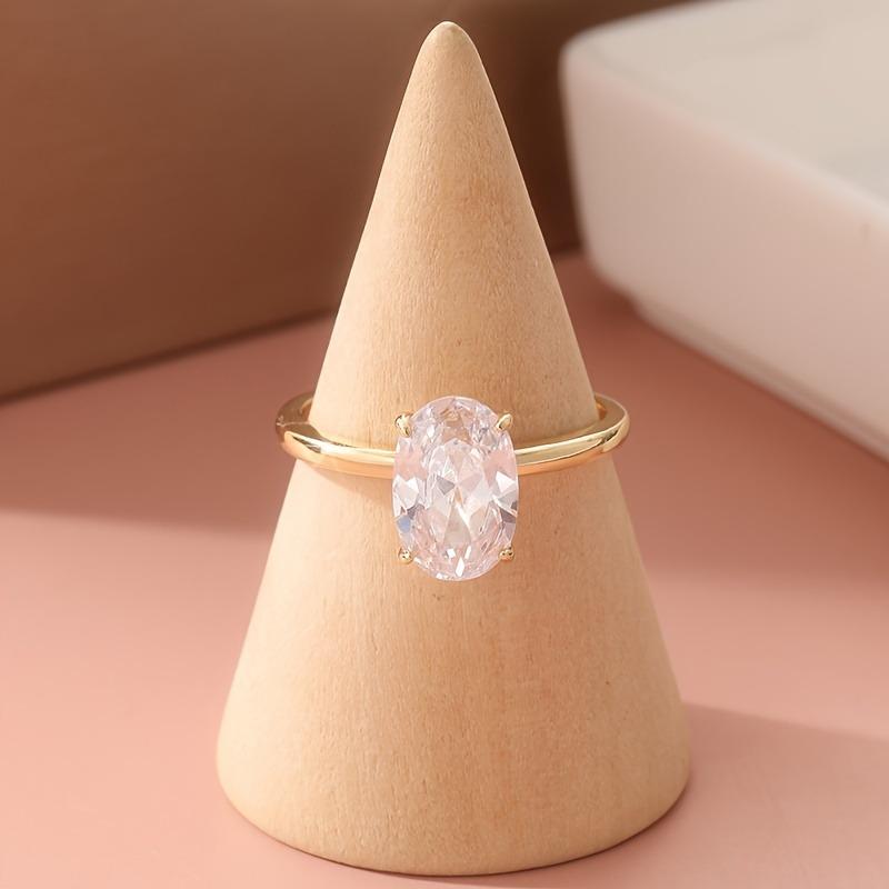 Sparkling s/set Inlaid Oval Synthetic Zirconia Multi-layer Ring for Women's Banquets Parties Jewelry Accessories Gifts