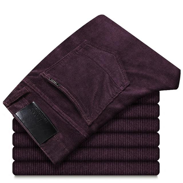 Pantaloni Casual da Uomo in Velluto a Coste Spesso a 6 Colori Inverno Nuovo Stile Moda Business Elasticizzati Vestibilità Regolare Pantaloni Abbigliamento Marca Maschile