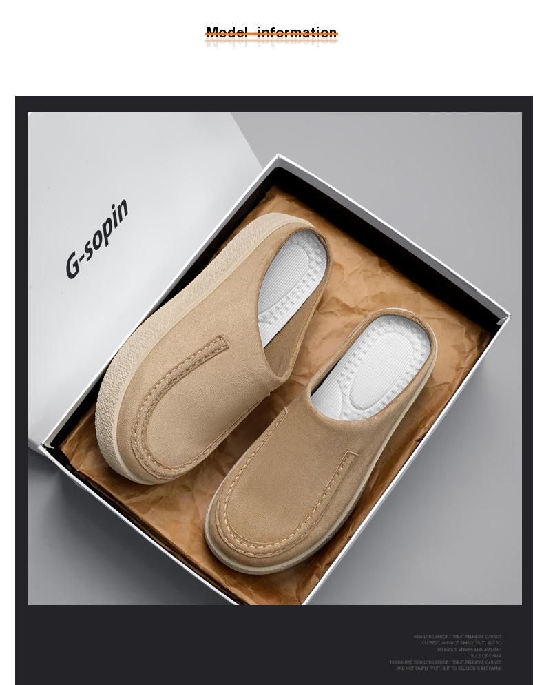 Sabots Birken pour hommes, modèle 2025, sans talon.: Chaussures décontractées tendance à semelles épaisses qui augmentent la hauteur