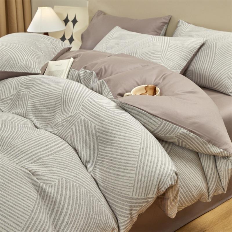 Class A 120 Maternal And Infant Grade Jacquard Pure Cotton 4Pcs Set Xinjiang Cotton Cotton Naked Sleeping Sheet Quilt Cover Mattress Model