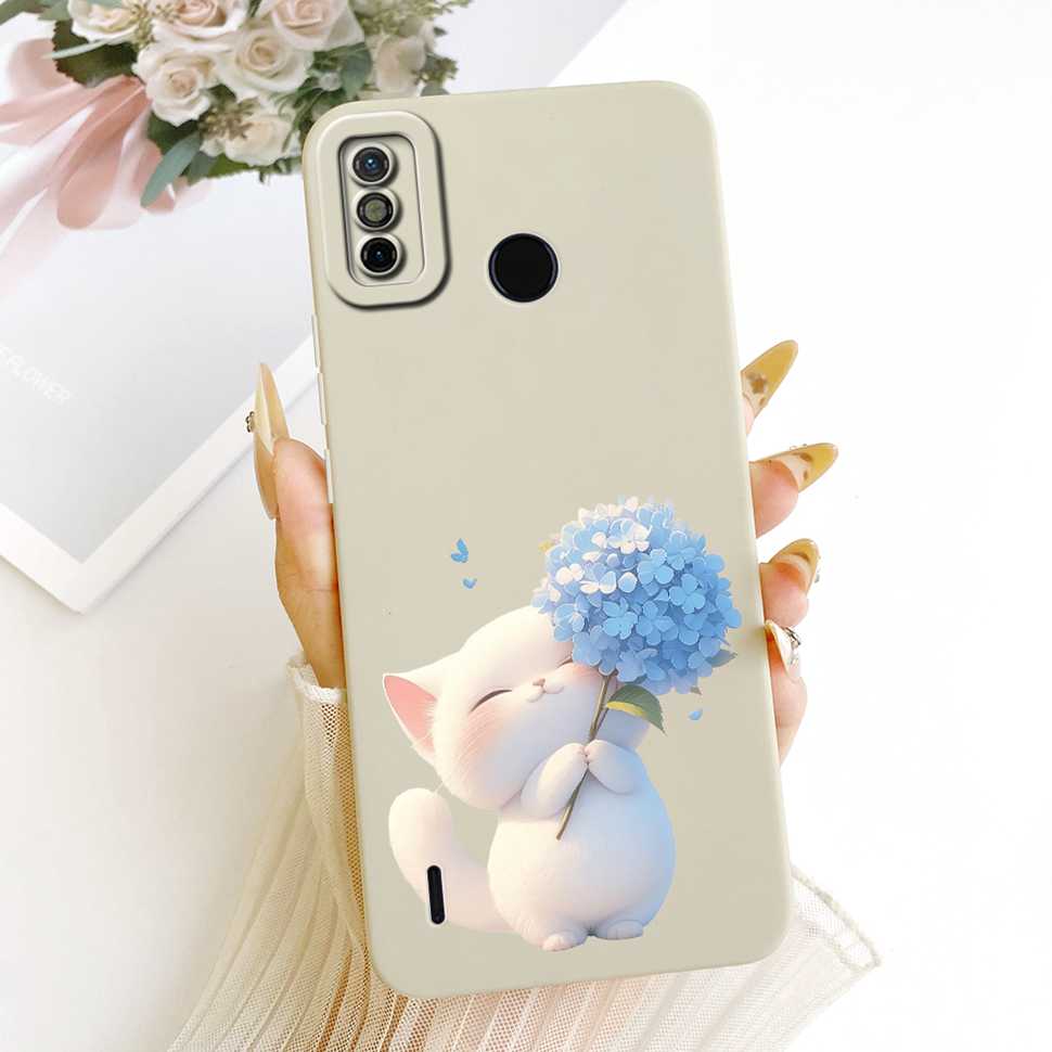 For Tecno Spark Go 2020 CAse Petty Girl FLower Silicon Soft Case Cover For Tecno Spark Go SparkGo 2020 KE5 Fundas Bumper
