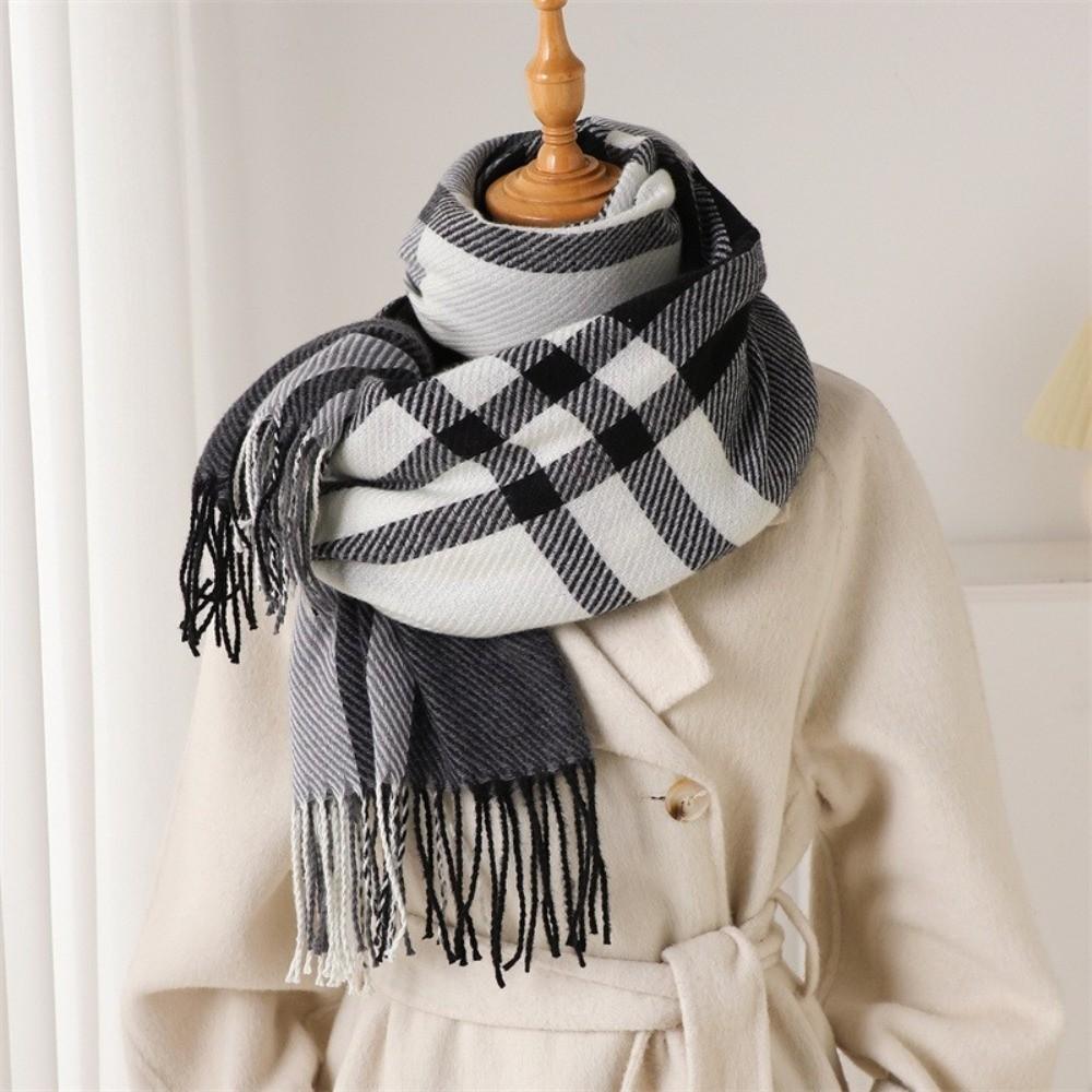 Long Length Warm Scarf Imitation Wool Texture Autumn Winter Scarf Wool Texture Scarf Women