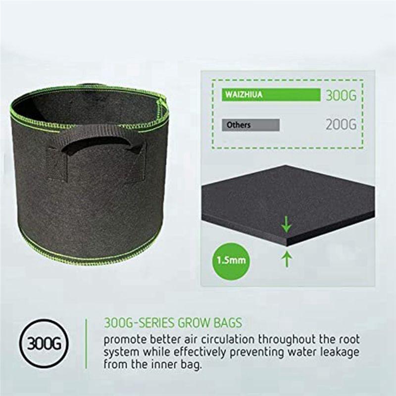 BHBL 6 Pack Breathable Nonwoven Plant Grow Bags with Handles for Vegetables Flowers Vanilla Strawberry