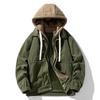 Mens Hooded Corduroy Work Coat Male Fashion Causul Fales Two Piece Autumn And Winter Long Sleeved Outwear Outdoor Hiking Jacket Mens