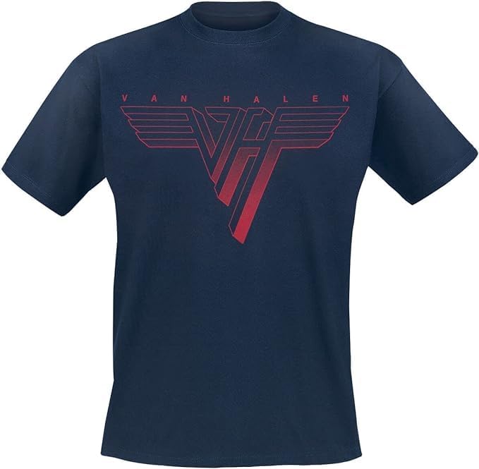 Van Halen Men s Classic Red Logo T-Shirt Navy | Officially Licensed Merchandise Unisex T-Shirt M