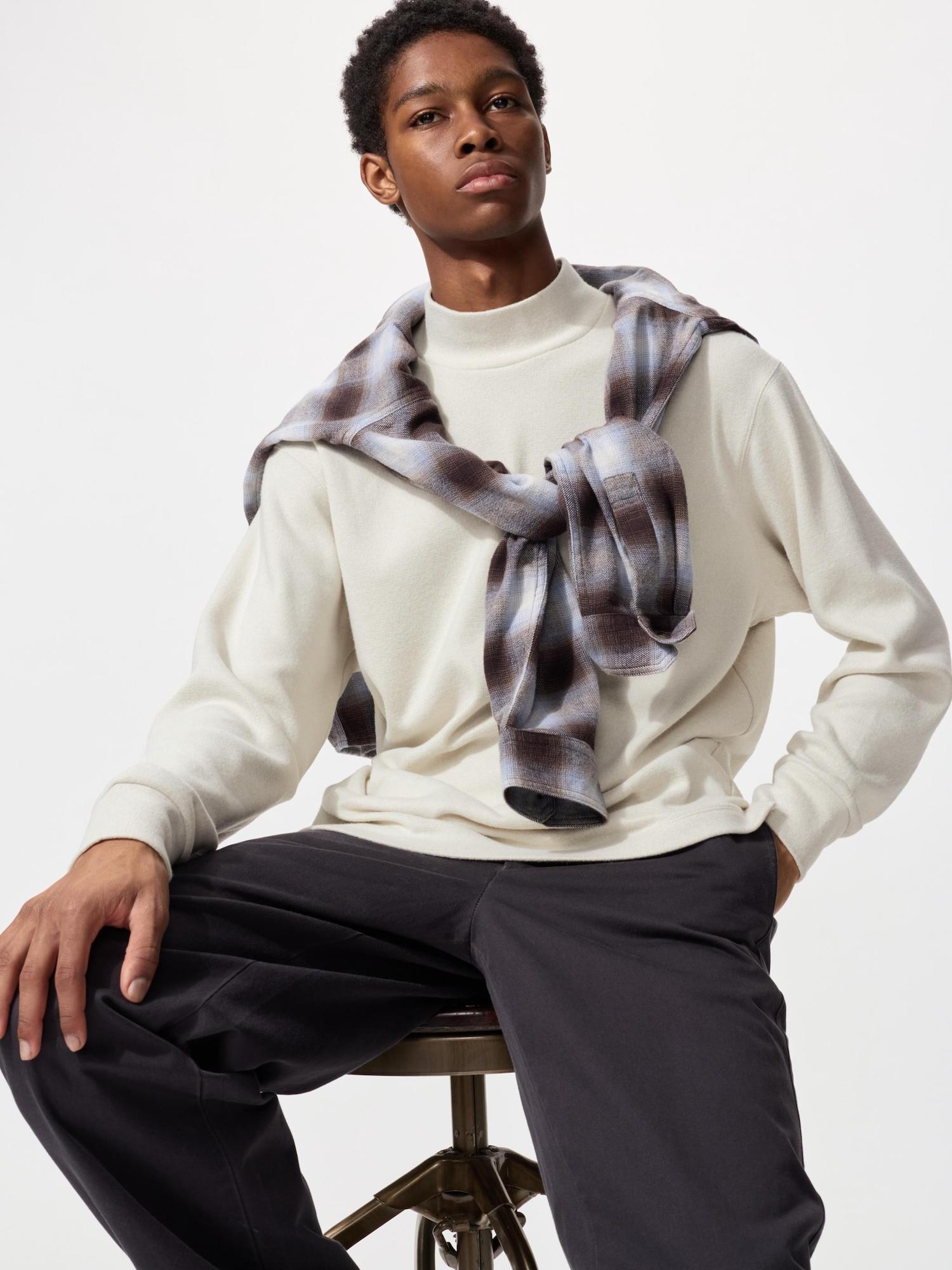 

Uniqlo Флисовая футболка SofT KniT с воротником-стойкой 01 OFF WHITE/XS