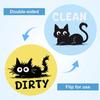 Dishwasher Clean Dirty Magnet Sign Cute Cat Round Magnetic Fridge Sticker Single-Sided Magnetic Indicator