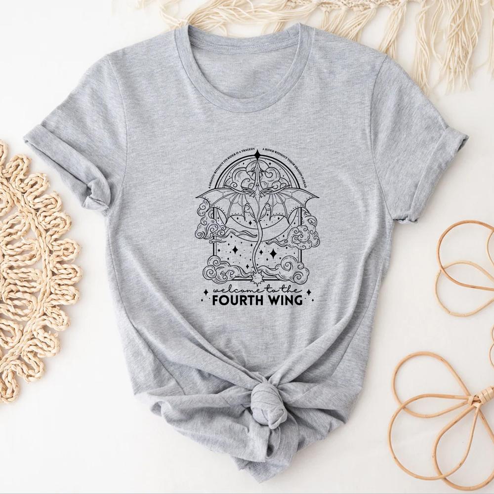 Fourth Wing Printed TShirt Women designer comic summer top feUnisex 2000s shortsleeved retro street Y2K casual tops clothing