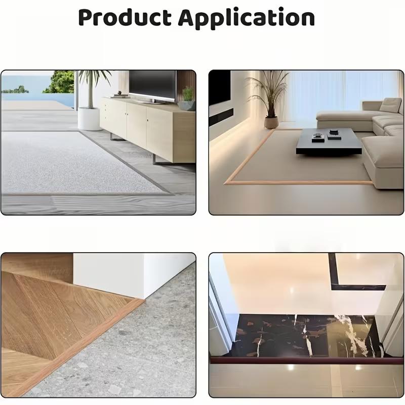 1PC 1mx3.5cm PVC Floor Joint Decorative Strip, Transition Strip from Carpet To Tile Floor, Wear-resistant and Machinable Flat