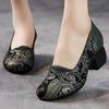 Fashion GKTINOO 2025 Spring New Ethnic Style Round Toe High Heels Shoes Versatile Retro Genuine Leather Pumps Women's Shoes