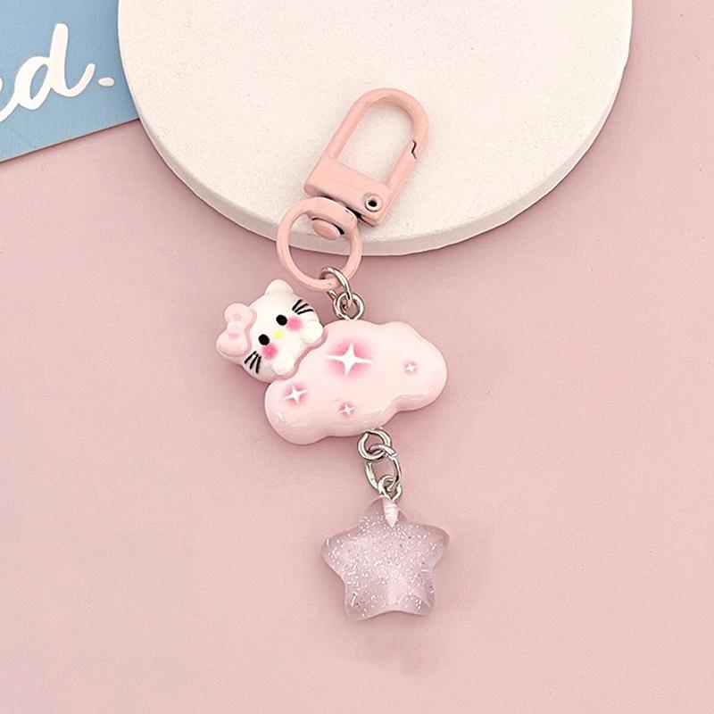 Cute Cloud Star Keychain Girls Cartoon Kawaii Key Chain For Women Couple Children Bag Charms Kpop Jewelry Key Accessories