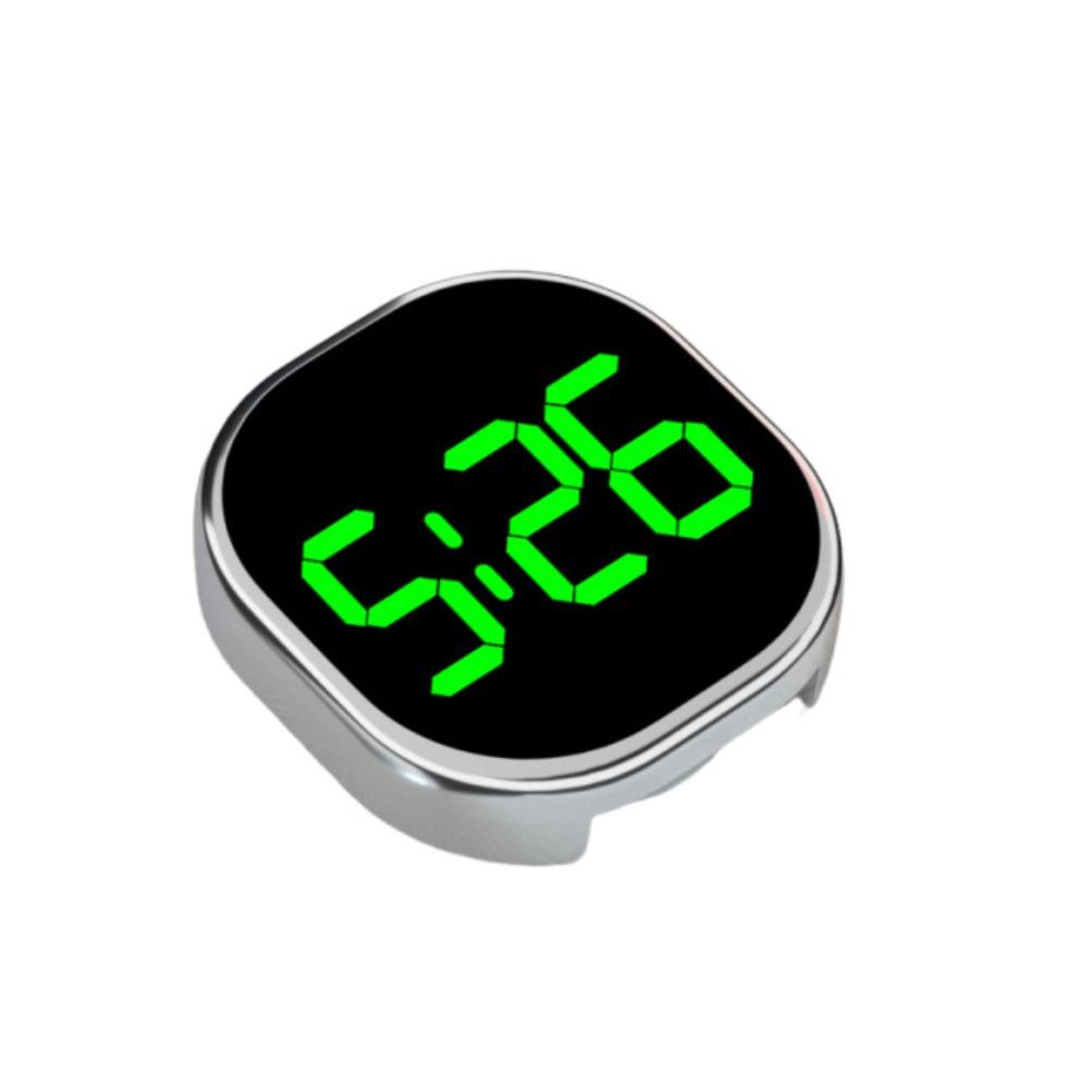 Mini Car Dashboard Clock Touch-Activated Digital Clock Portable LED Electronic Watch Car Dashboard Silver Style A