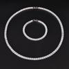 2026 New Trendy white Color bracelet bangle and Necklace Pendant Set for Women Anniversary Gift Jewelry Wholesale s7207-x7330
