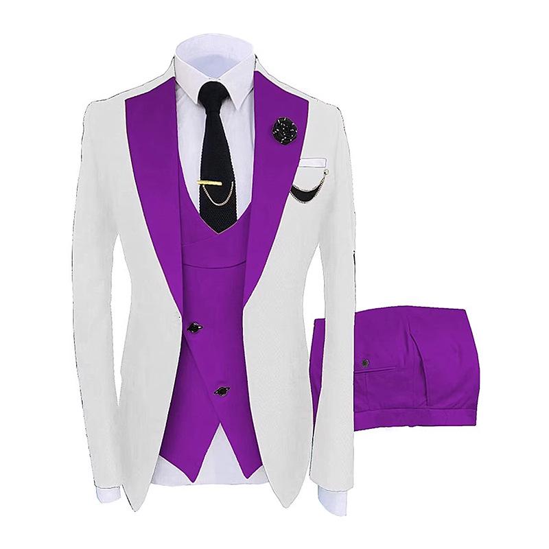 2025 European & American Men's Three-Piece Suit Set - Business, Banquet, or Groomsmen Attire