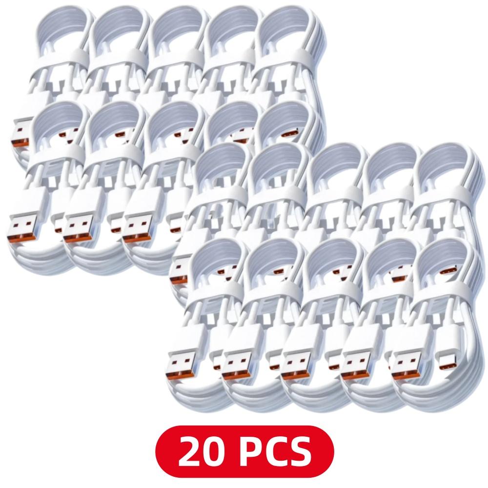 20PCS 6A 120W Type C Super Fast Charging Cable Data Cord For Samsung Huawei Xiaomi Quick Charing USB C Cables