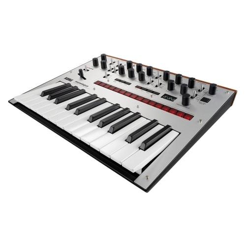 KORG monophonic analog synthesizer, monologue SV, Silver, 25 keys, 16-step sequencer, built-in oscilloscope, battery-powered, lightweight, and ideal f