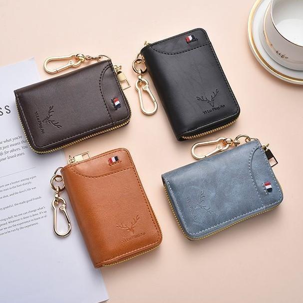 Multifunctional Car Key Case With Zipper And Soft Pu Material For Travel And Commuting