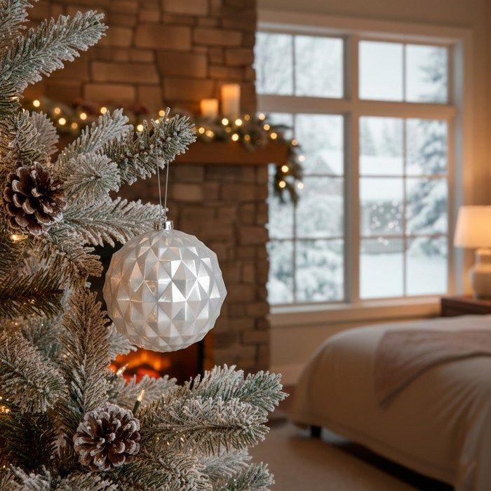 Boules de sapin de Noël - SPRINGOS - 15 cm - Argent - Incassables - 6 pcs