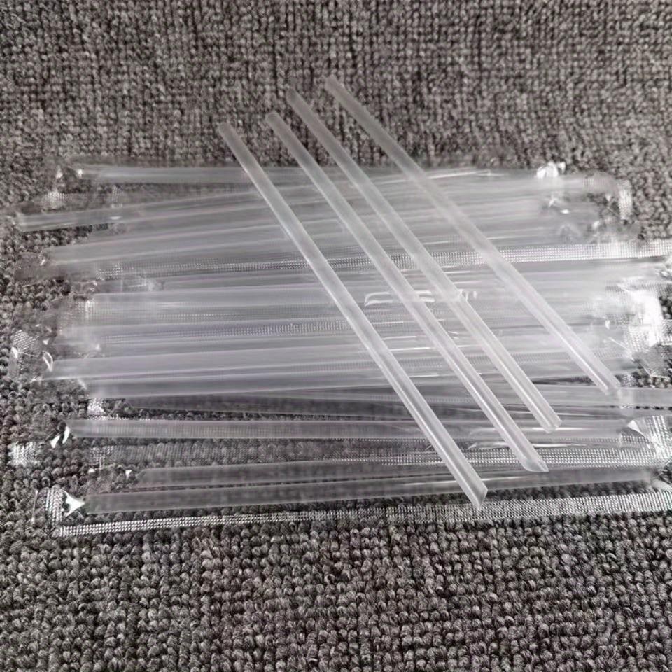 50/100Pcs Clear Disposable Plastic Straws Individually Wrapped Party Supplies for Restaurants Cafes, Events, Cafe Supplies