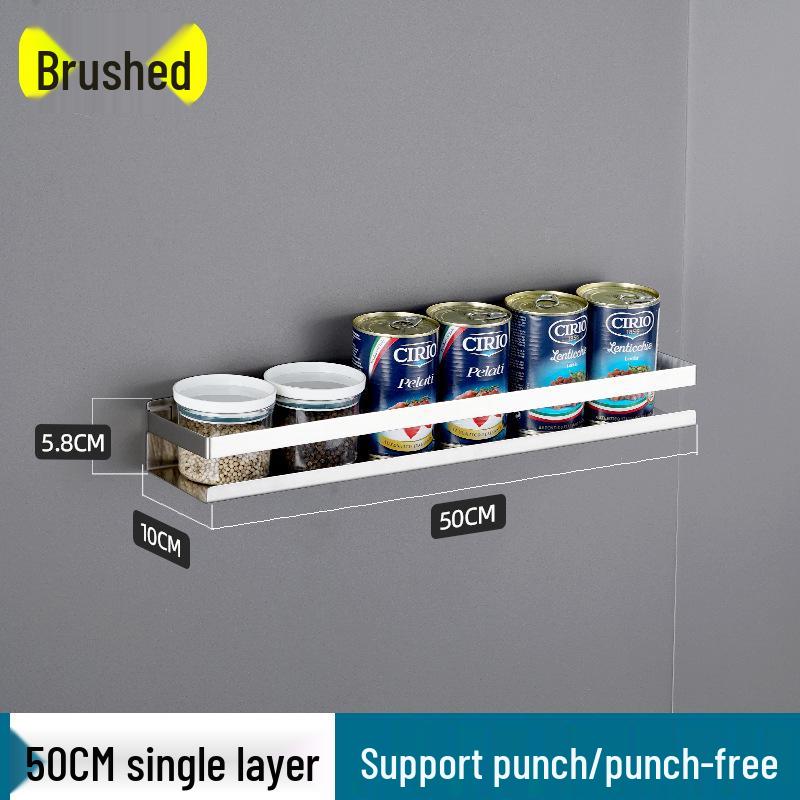 Wall-Mounted 304 Stainless Steel Spice Rack & Bathroom Hanger
